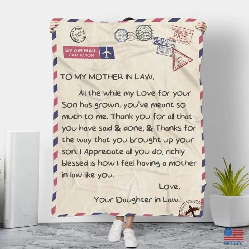 To My Mother In Law Love Your Daughter Printed Fleece Blanket