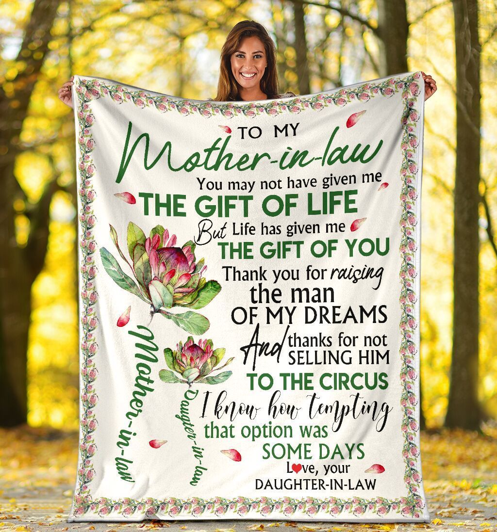 To My Mother In Law Protea Cynaroides Flower Fleece Blanket