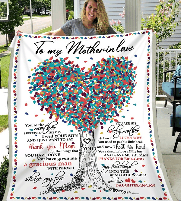 To My Mother In Law Tree Love Gift For Mother In Law Christmas Gift Ideas For Mom Gift For Her Christmas Gift 2019 Best Gift For Mother In Law All Size Printed Sherpa Fleece Blanket