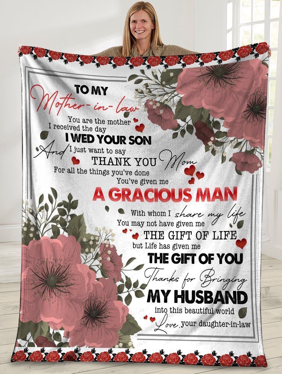 To My Mother In Law You Are The Mother I Recieved Flower Printed Fleece Blanket