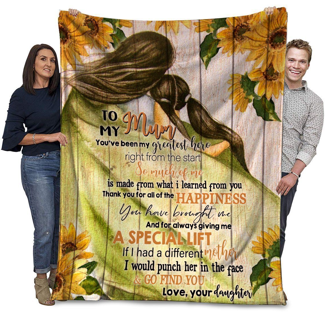 To My Mum You’ve Been My Greatest Hero Sunflower Fleece Blanket