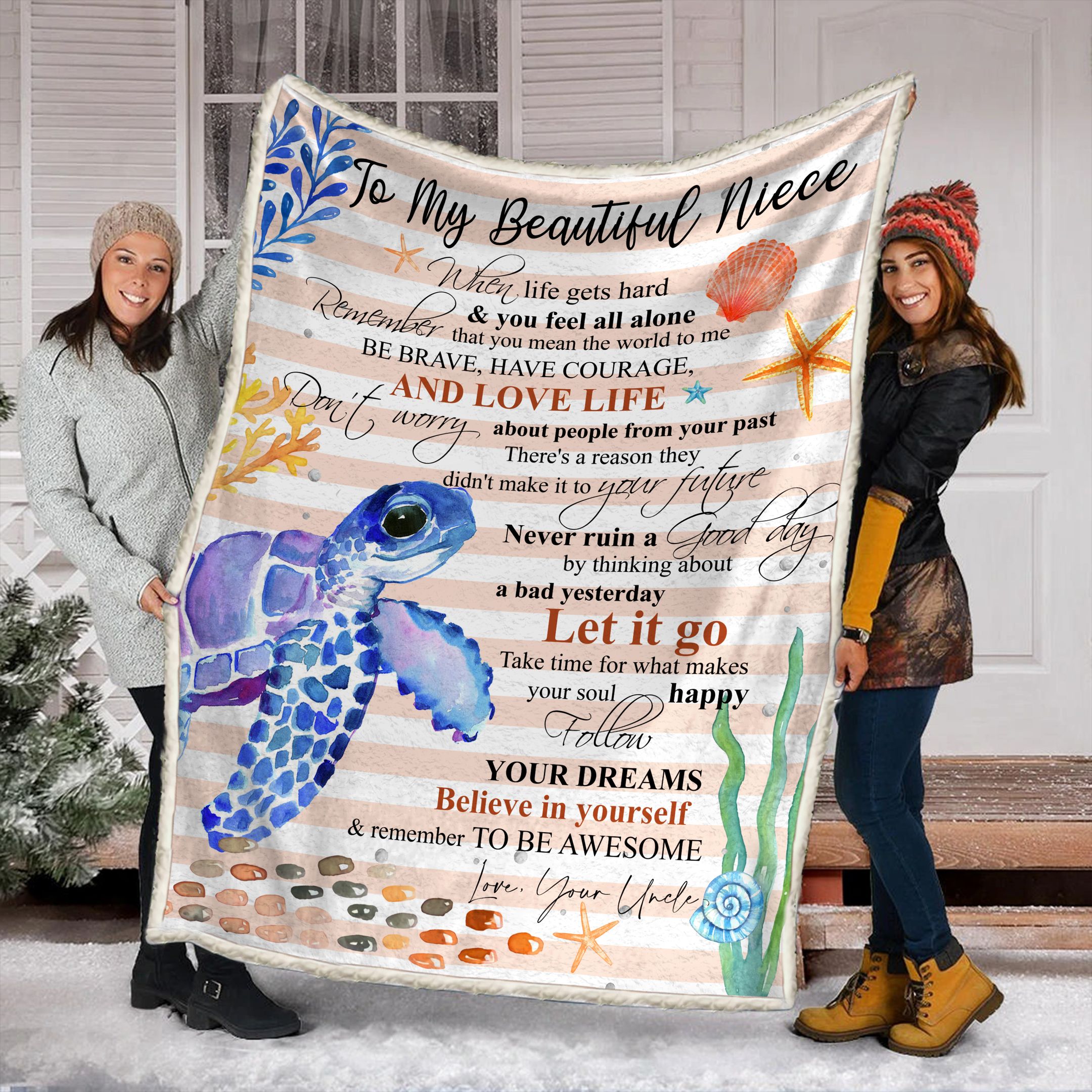 To My Niece Turtle Fleece Blanket