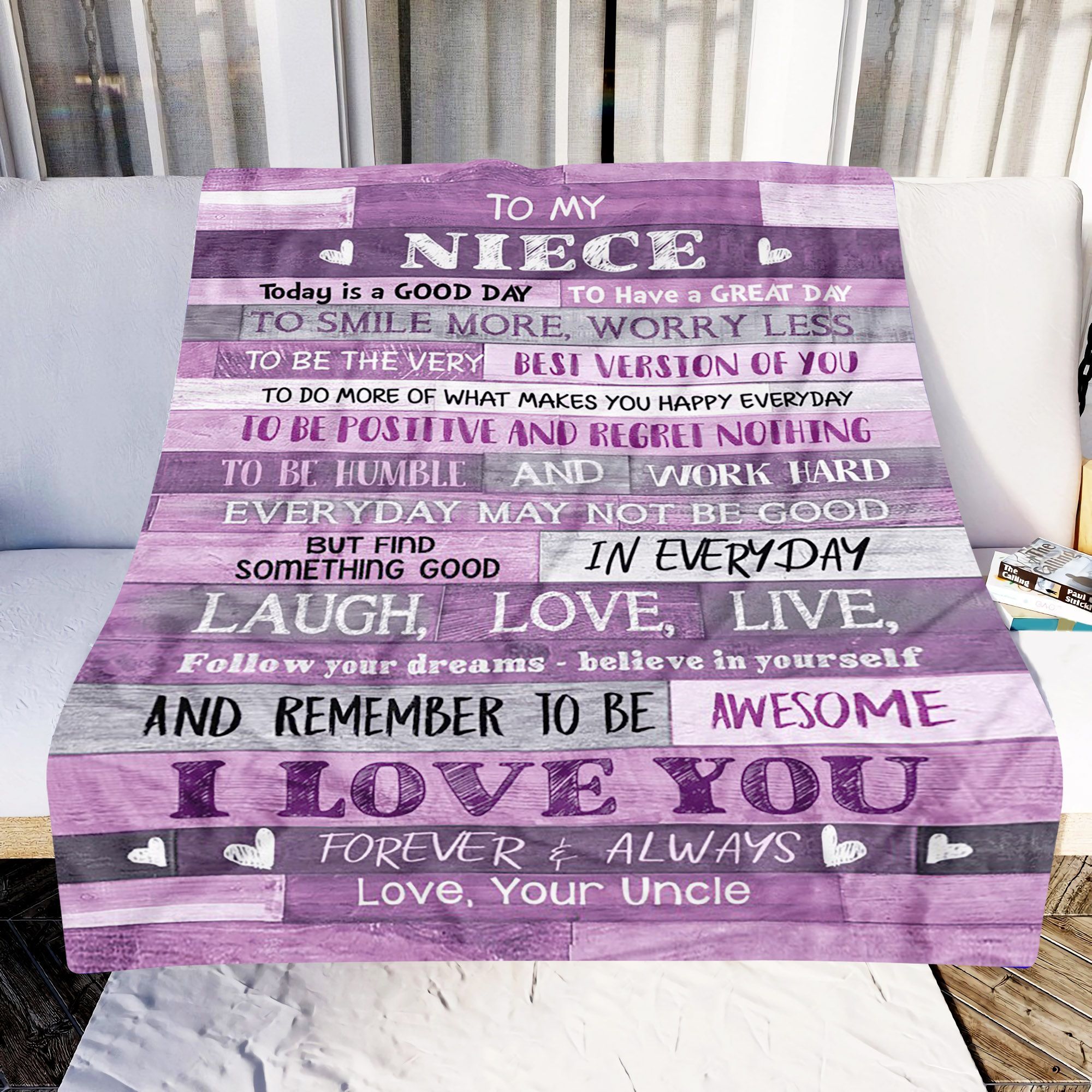 To My Niece Uncle Today Is A Good Day Sherpa Fleece Blanket