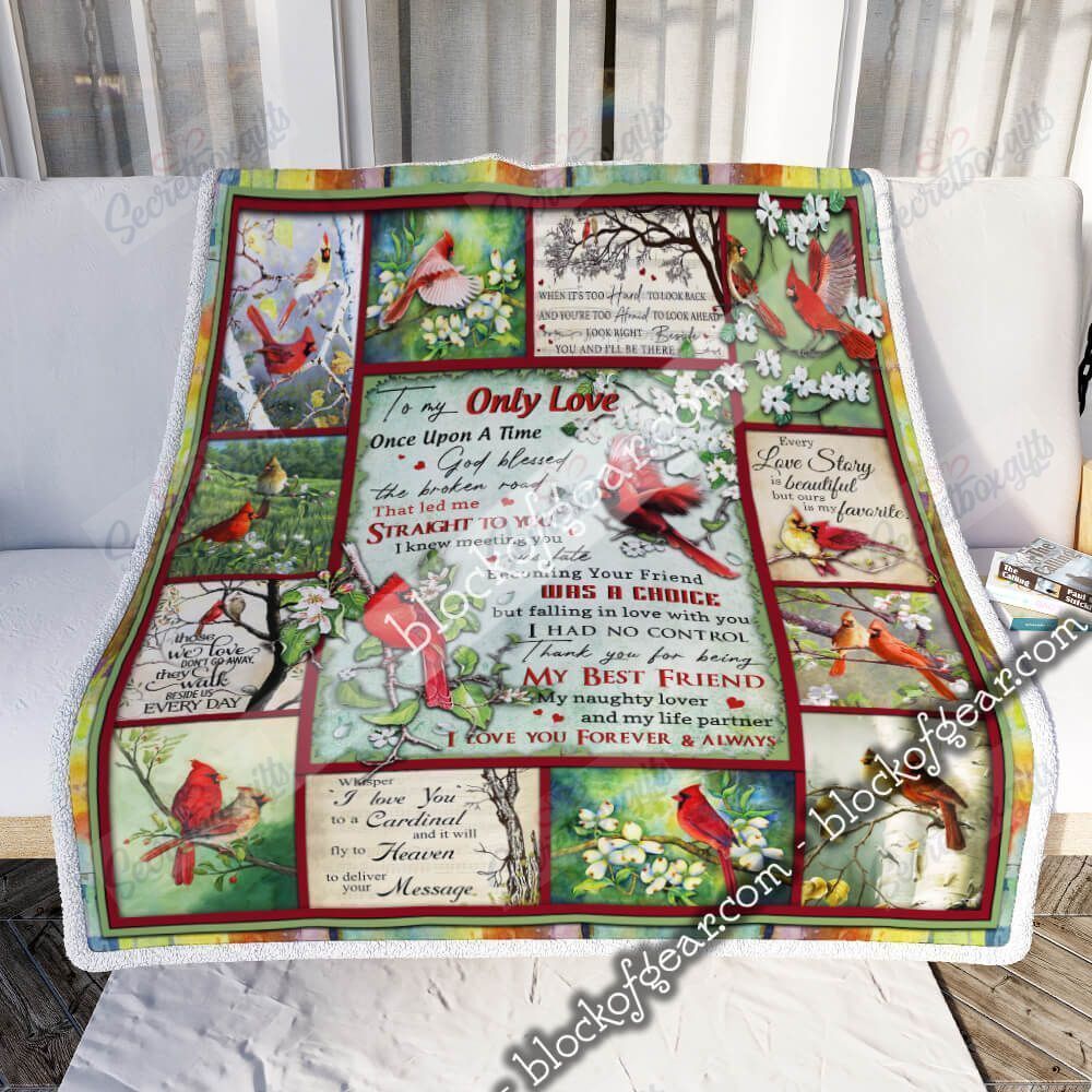 To My Only Love God Blessed The Broken Road That Led Me Straight To You Cardinal Fleece Blanket