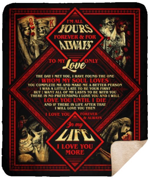 To My Only Love Skull Sherpa Fleece Blanket