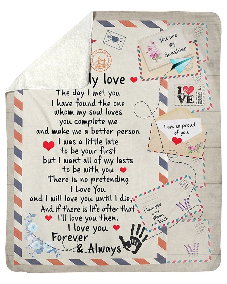 To My Only Love You Are My Sunshine Airmail Fleece Blanket Sherpa Blanket