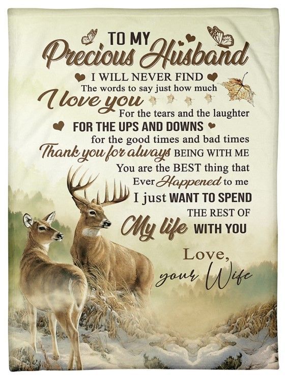 To My Precious Husband I Love You Sherpa Fleece Blanket