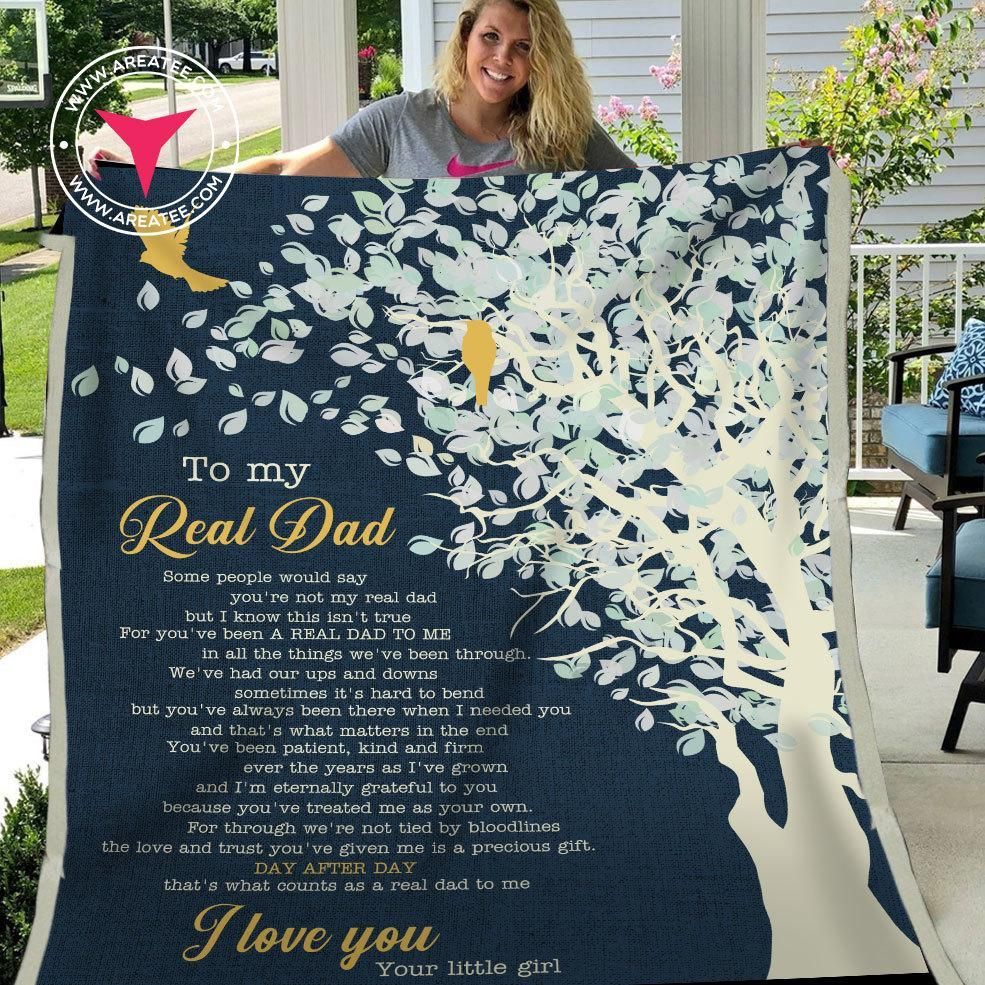 To My Real Dad Sherpa Fleece Blanket