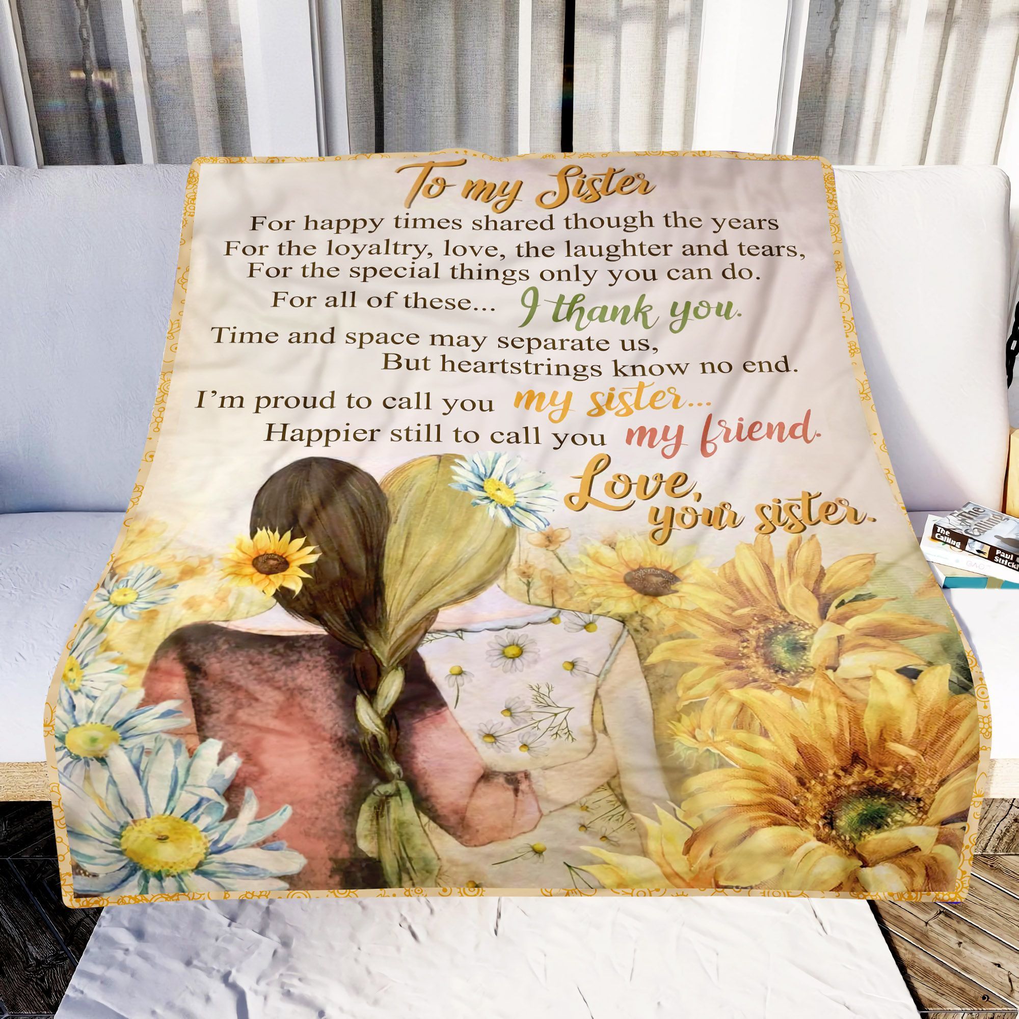 To My Sister I’m Proud To Call You My Sister Sherpa Fleece Blanket