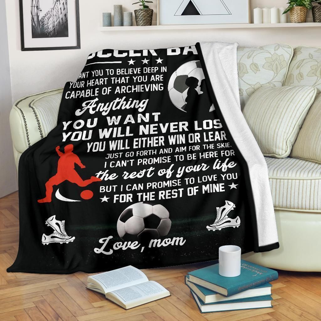 To My Soccer Ball Gift From Mom Sherpa Fleece Blanket