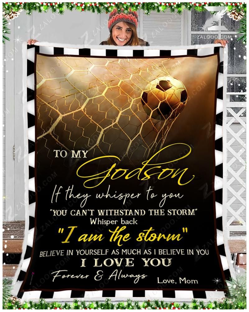 To My Soccer Son Mom Sherpa Fleece Blanket