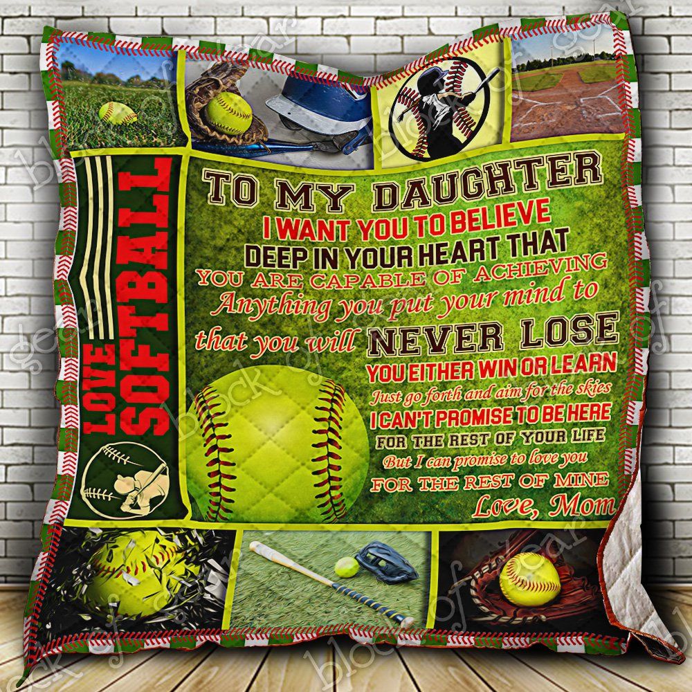 To My Softball Daughter Quilt Np197 Dhc11122564Dd