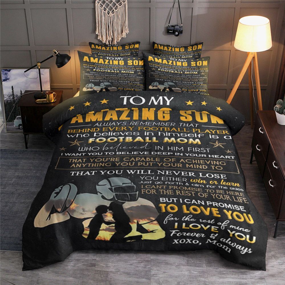 To My Son America Football Bedding Set