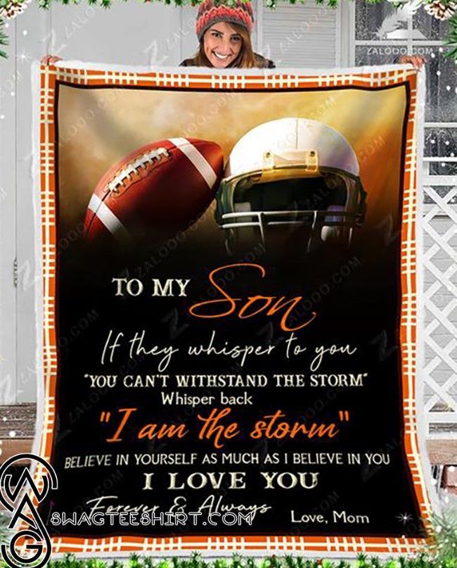 To My Son American Football Sherpa Fleece Blanket