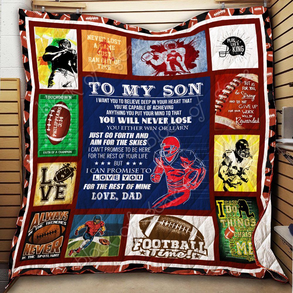 To My Son American Football Quilt Thh956 Dhc11123589Dd