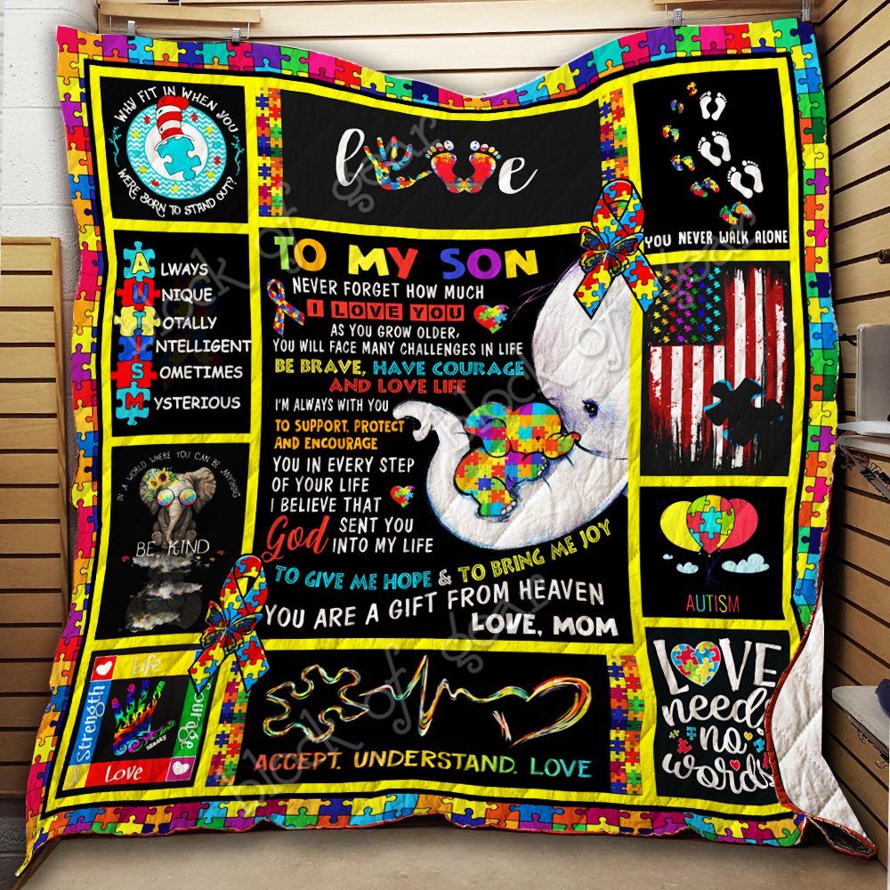 To My Son Autism Awareness Quilt Thh965 Dhc11122059Dd