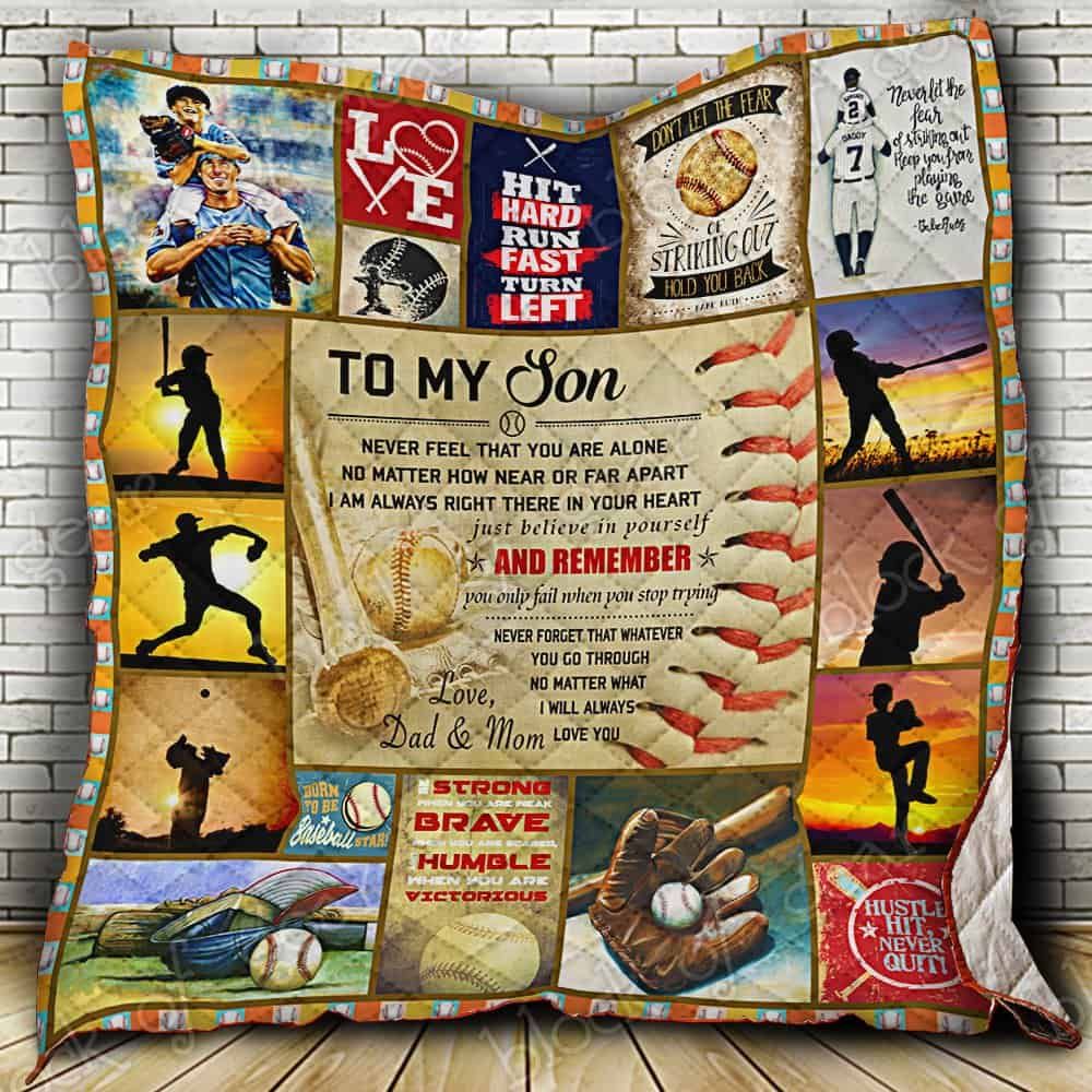 To My Son Baseball CL19100910MDQ Quilt Blanket
