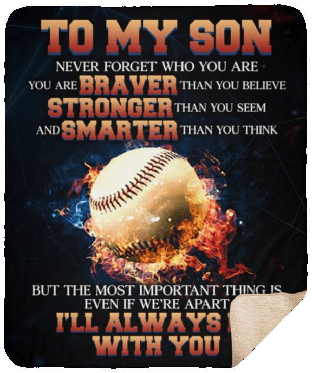 To My Son Baseball Sherpa Fleece Blanket