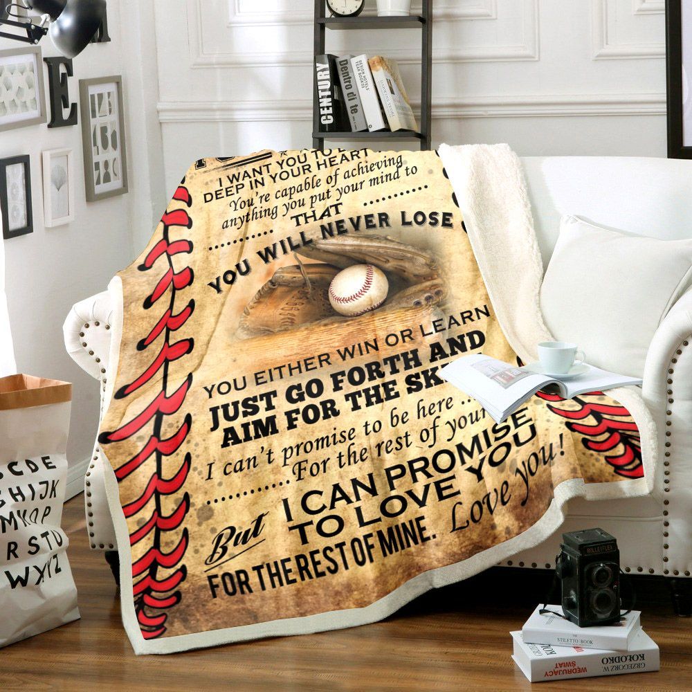 To My Son Baseball Sherpa Fleece Blanket
