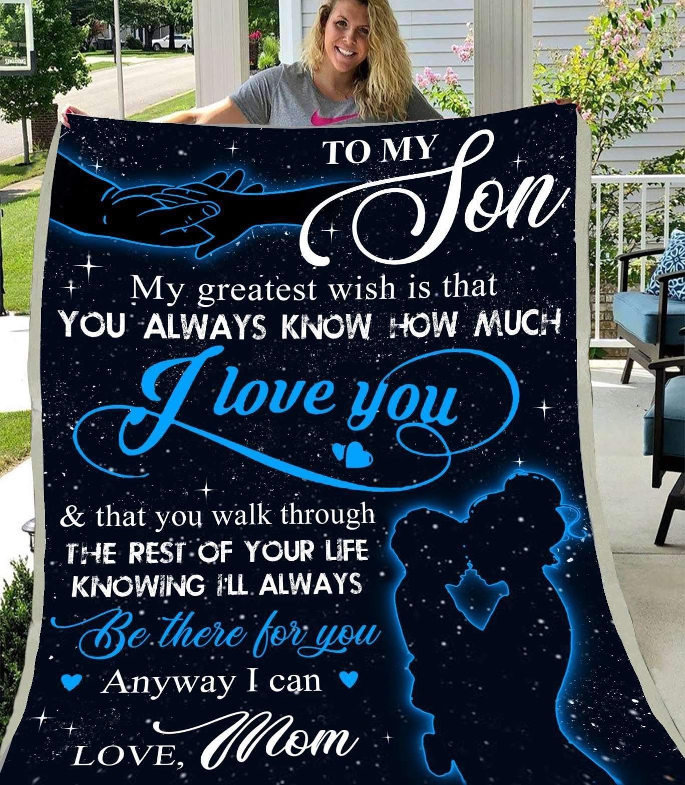 To My Son Be There For You Love Mom Sherpa Fleece Blanket