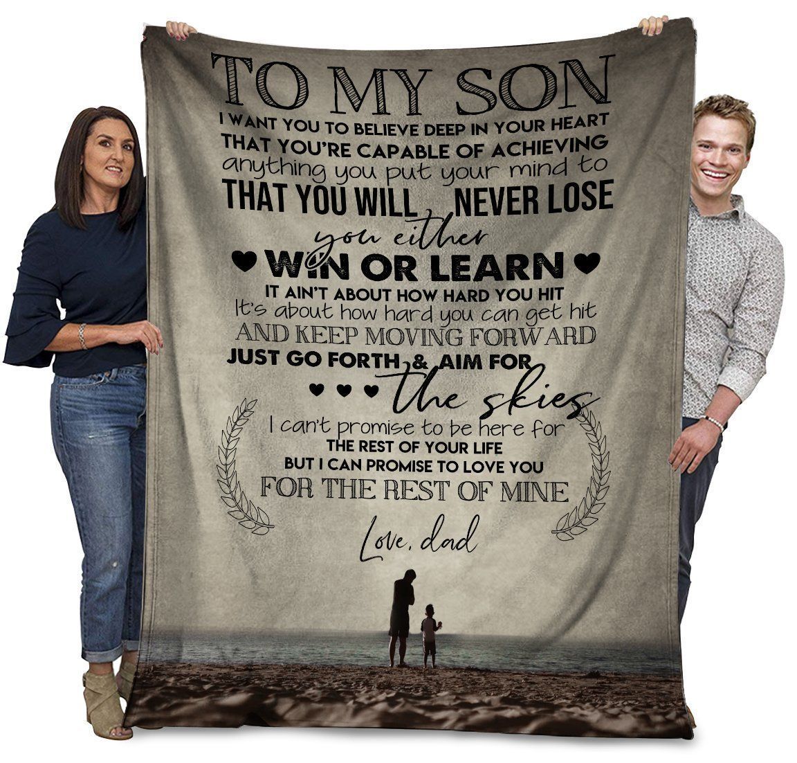 To My Son Believe Deep In Your Heart Dad To Son Fleece Blanket