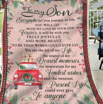 To My Son Christmas Sherpa Fleece Blanket