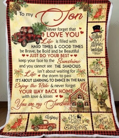 To My Son Christmas Sherpa Fleece Blanket