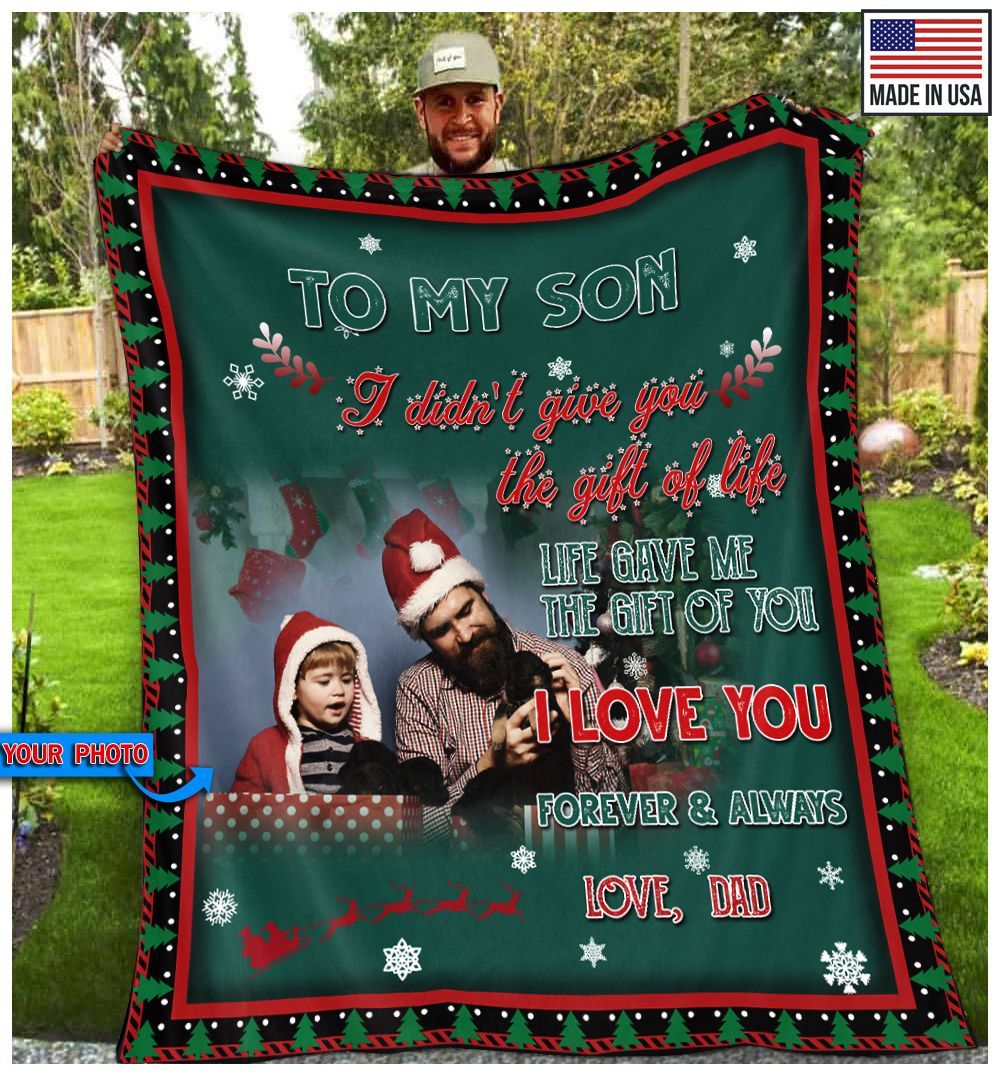 To My Son Christmas Personalized Fleece Blanket