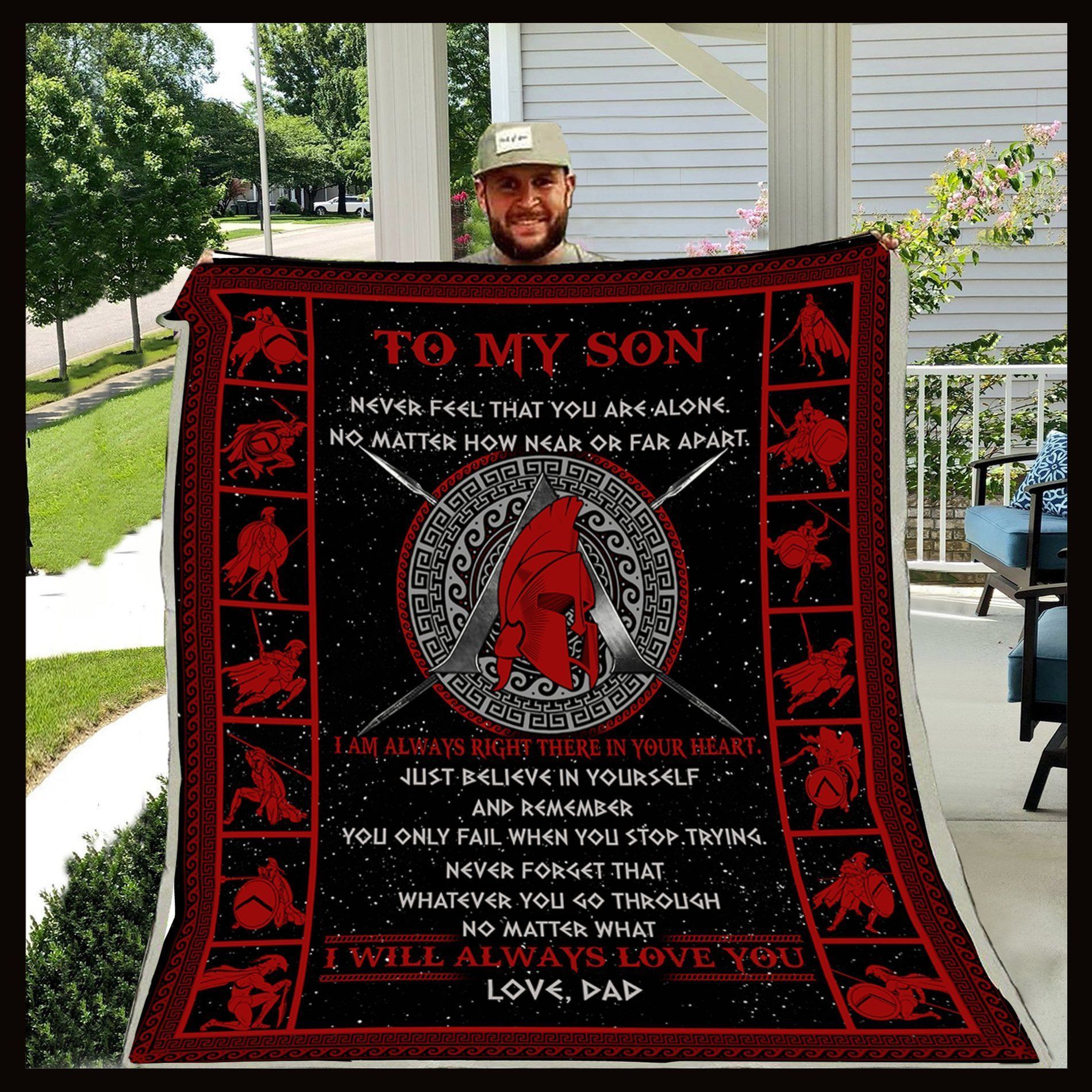 To My Son Dad Sherpa Fleece Blanket
