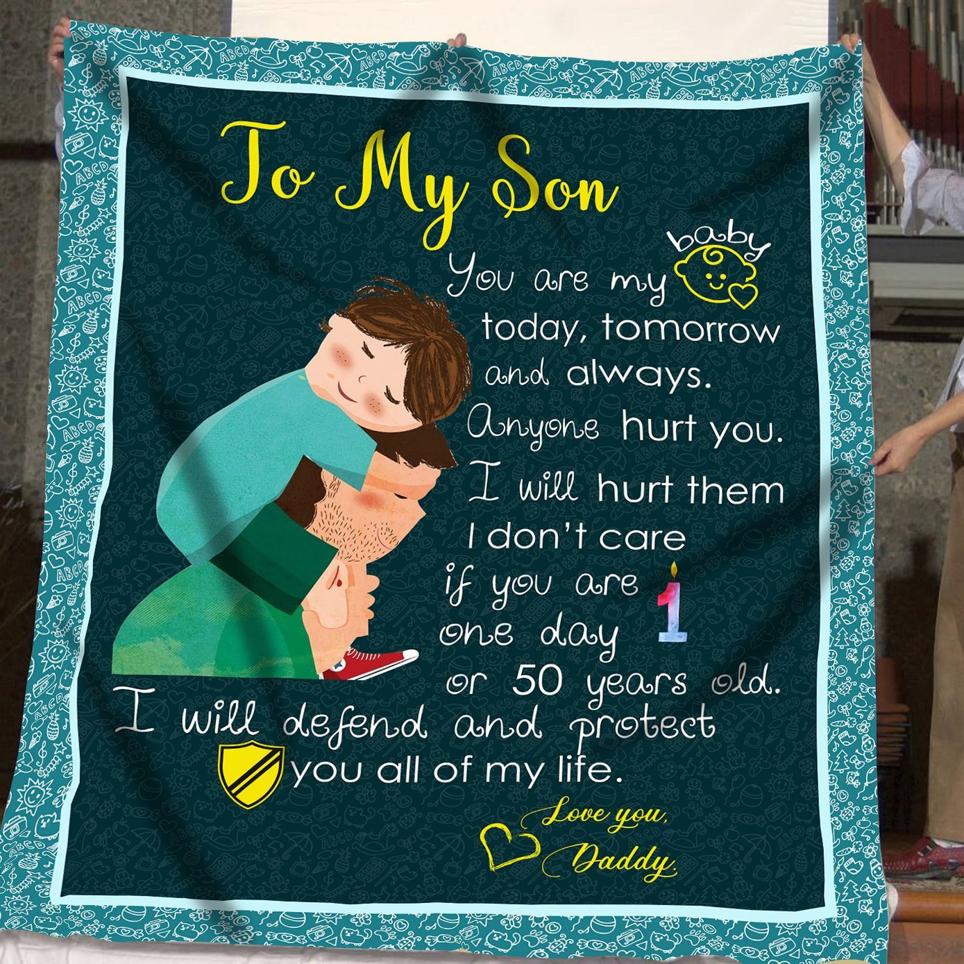 To My Son Dad Sherpa Fleece Blanket