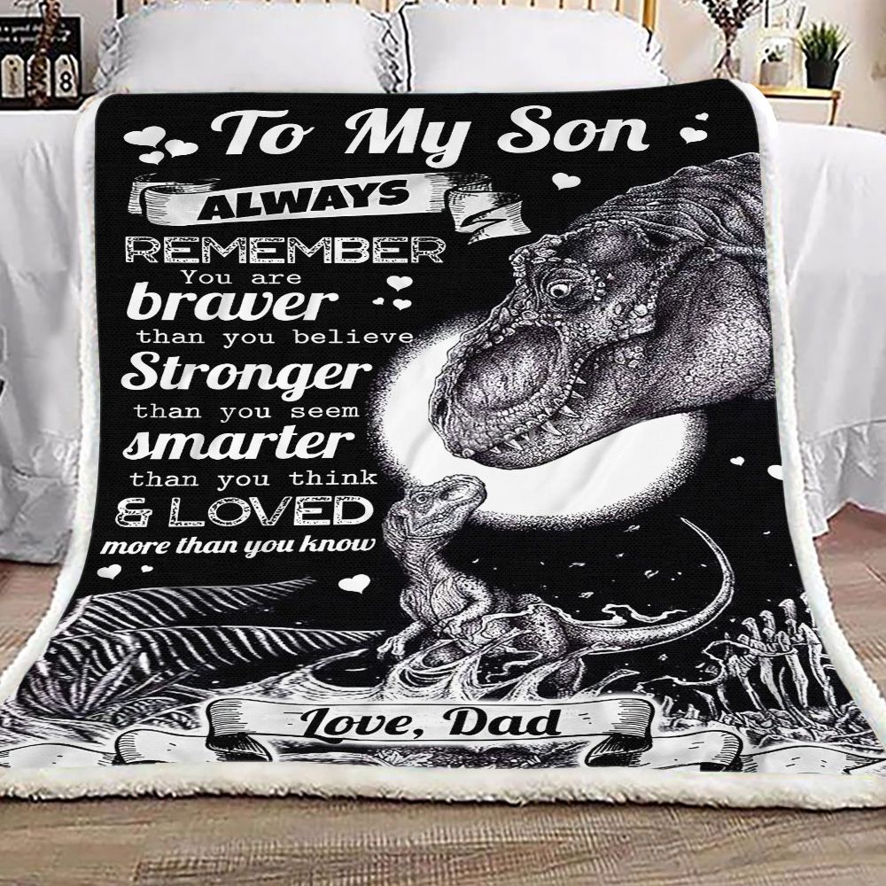 To My Son Dad Fleece Blanket