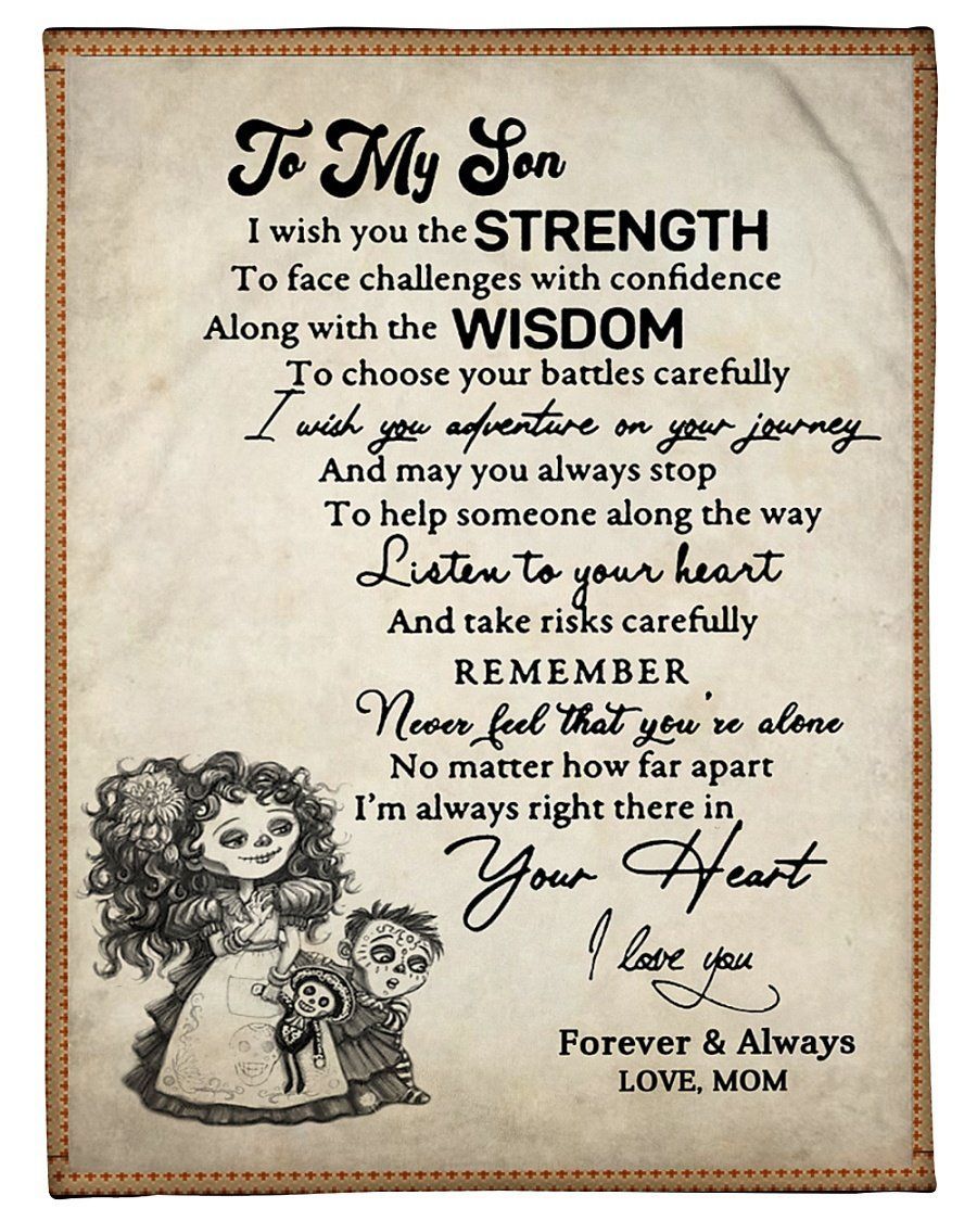 To My Son Day Of The Dead Fleece Blanket Fleece Blanket