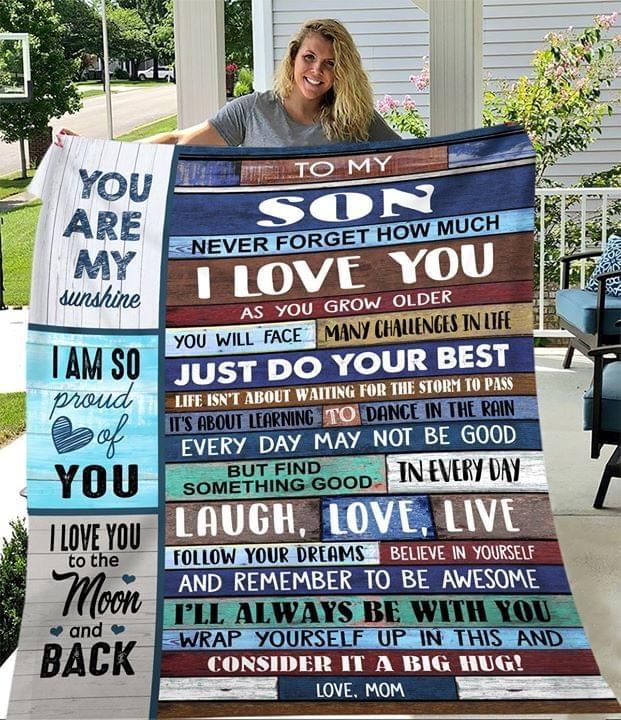 TO MY SON Fleece Blanket