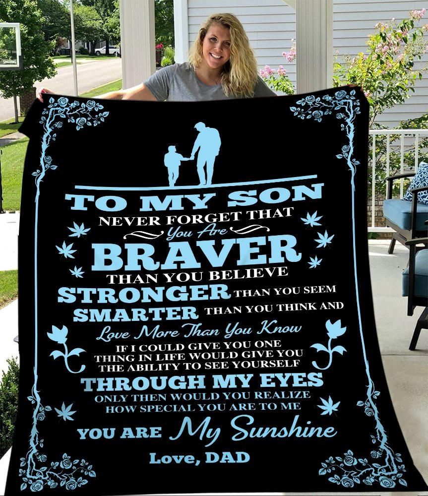 To My Son Fleece Blanket