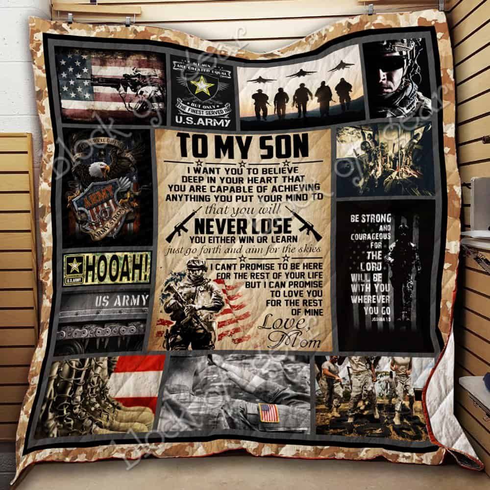 To My Son From Mom U.S. Army GS-CL-NT2810 Quilt Balnket