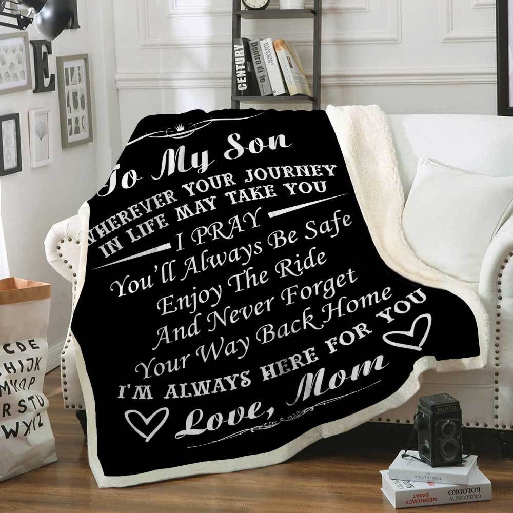 To My Son Sherpa Fleece Blanket