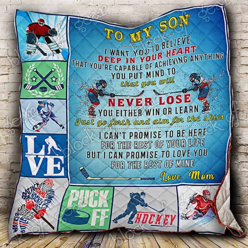 To My Son Hockey CL18100761MDQ Quilt Blanket