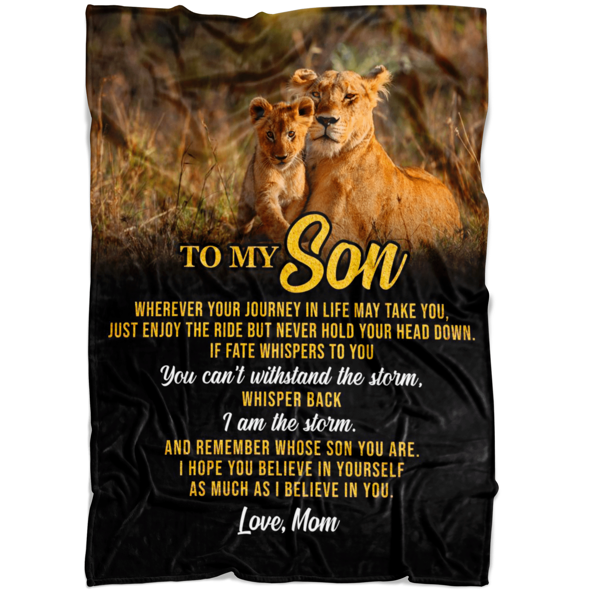 To My Son I Love You Always Tiger Printed Fleece Blanket
