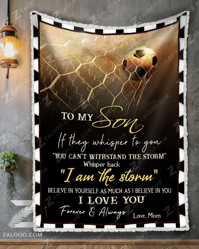 To My Son I Love You Forever And Always Soccer Sherpa Fleece Blanket