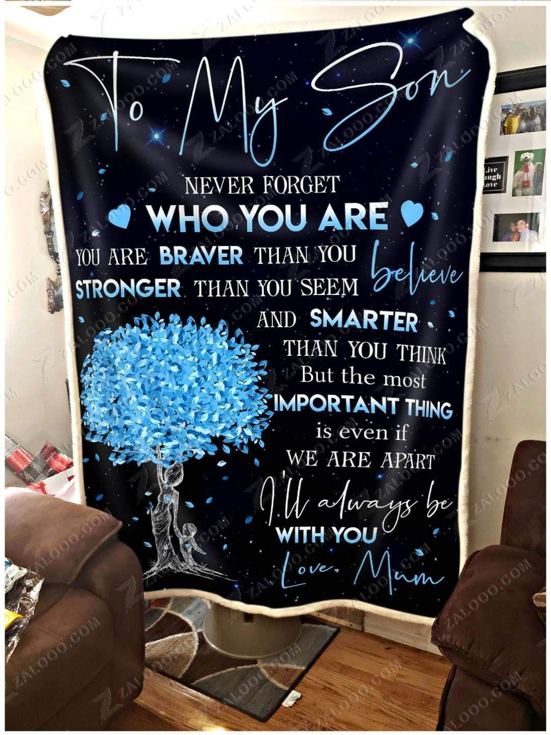 To My Son Important Thing Sherpa Fleece Blanket