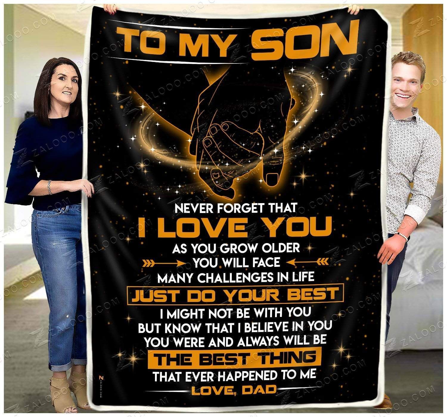 To My Son Just Do Your Best Love Dad Sherpa Fleece Blanket