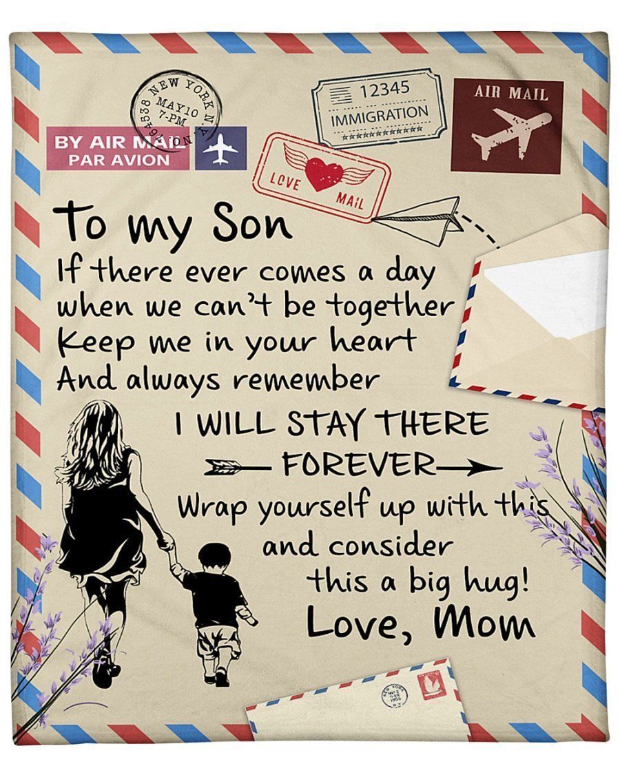 To My Son Love Letter Printed Fleece Blanket