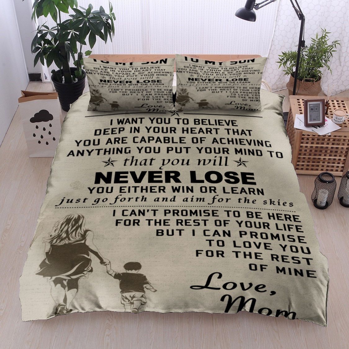 To My Son Love Mom Bedding Set