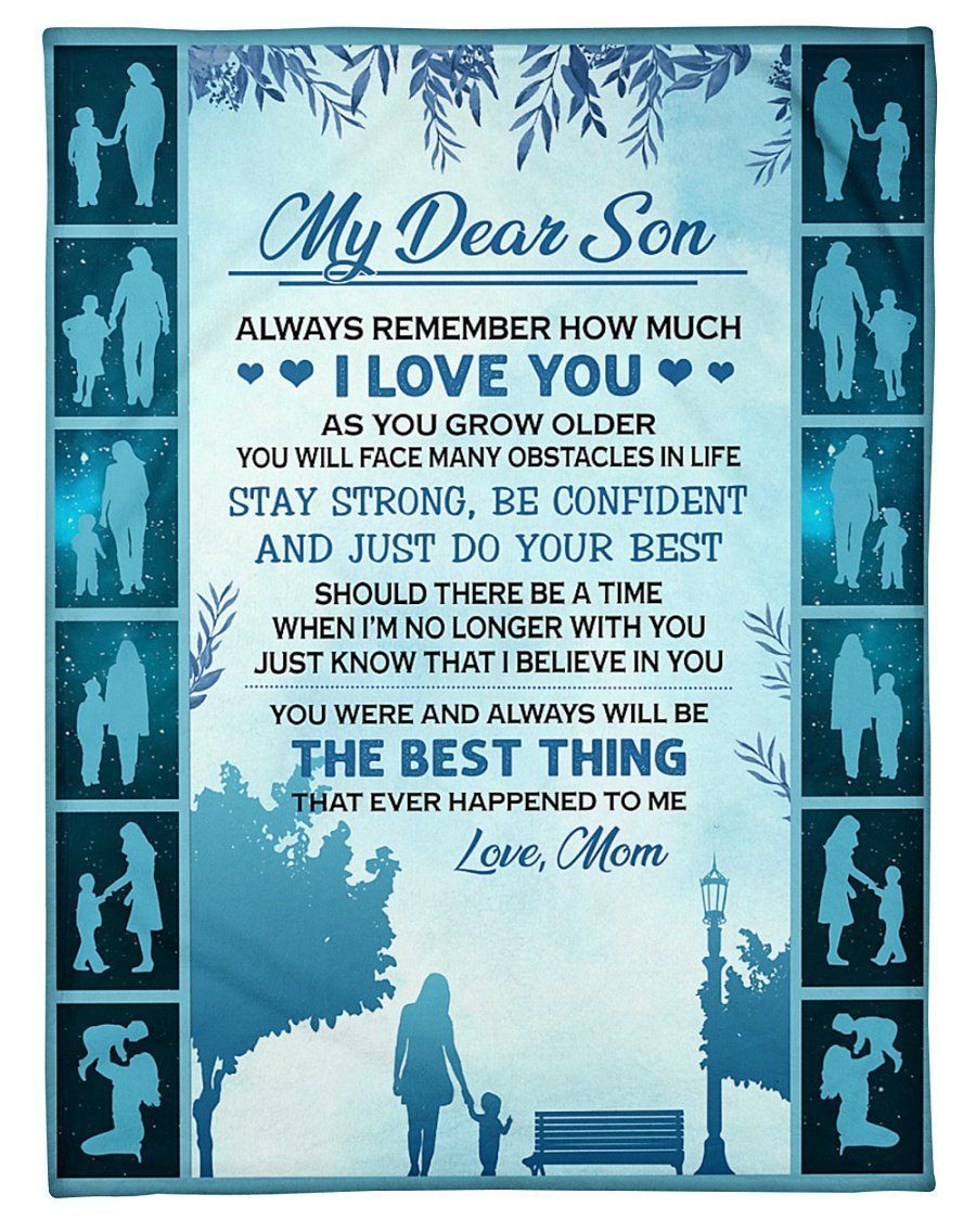 To My Son Love Mom Fleece Blanket