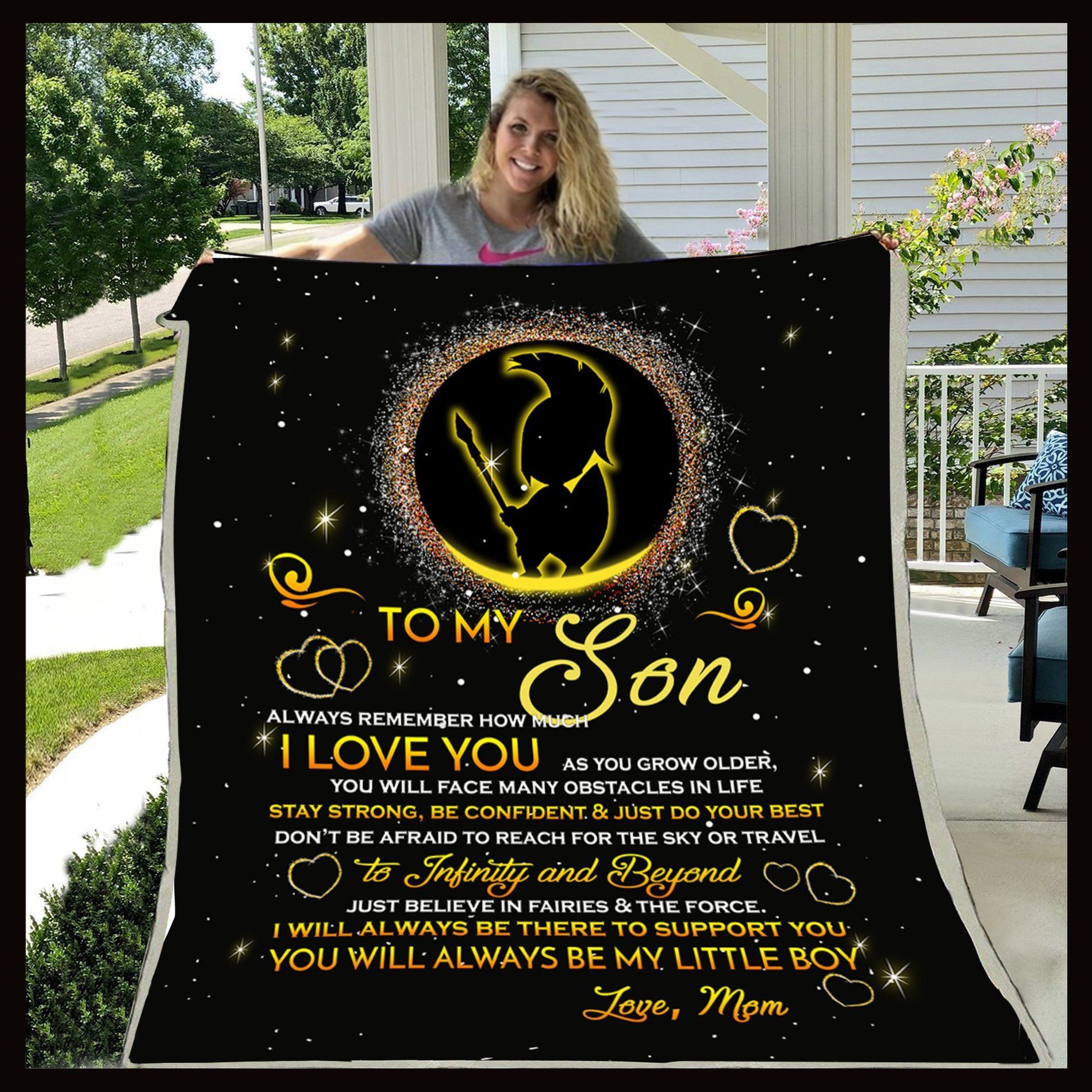 To My Son Mom Sherpa Fleece Blanket