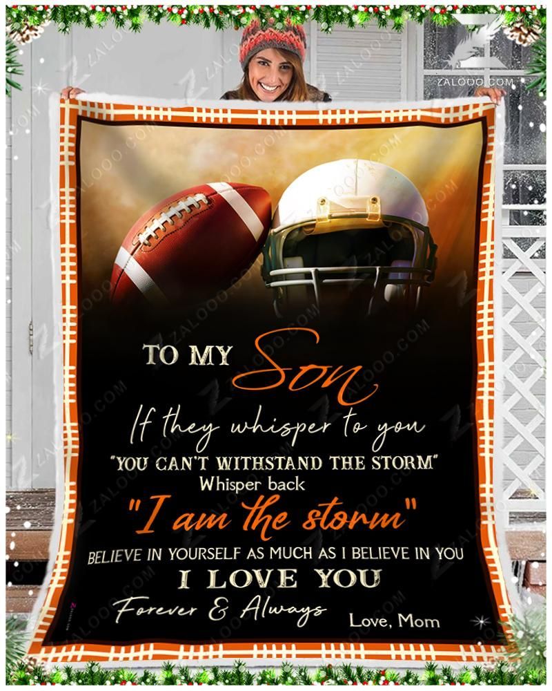 To My Son Mom Sherpa Fleece Blanket