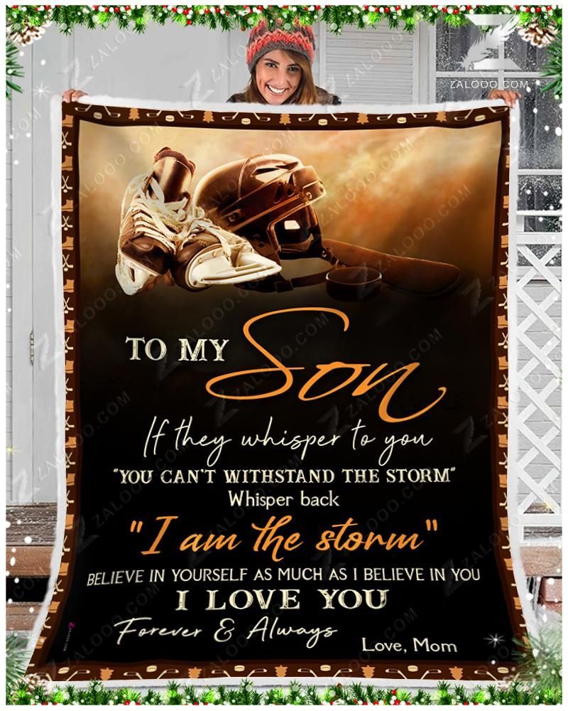 To My Son Mom Sherpa Fleece Blanket