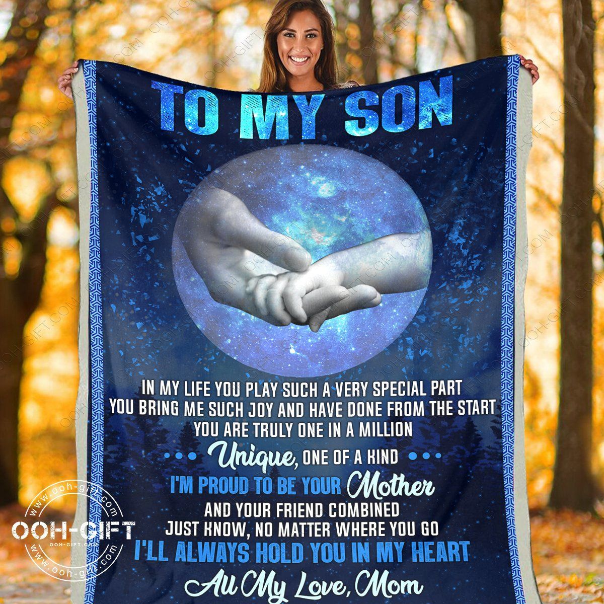 To My Son Mom Sherpa Fleece Blanket