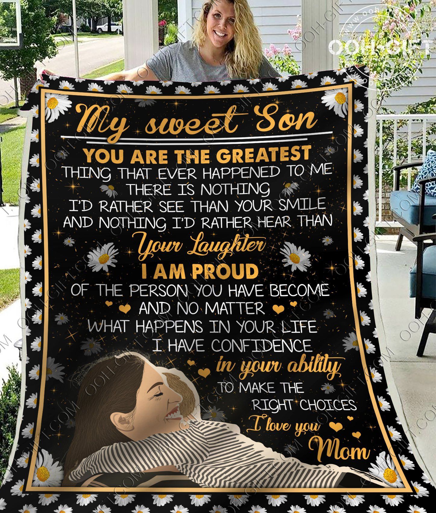 To My Son Mom Sherpa Fleece Blanket