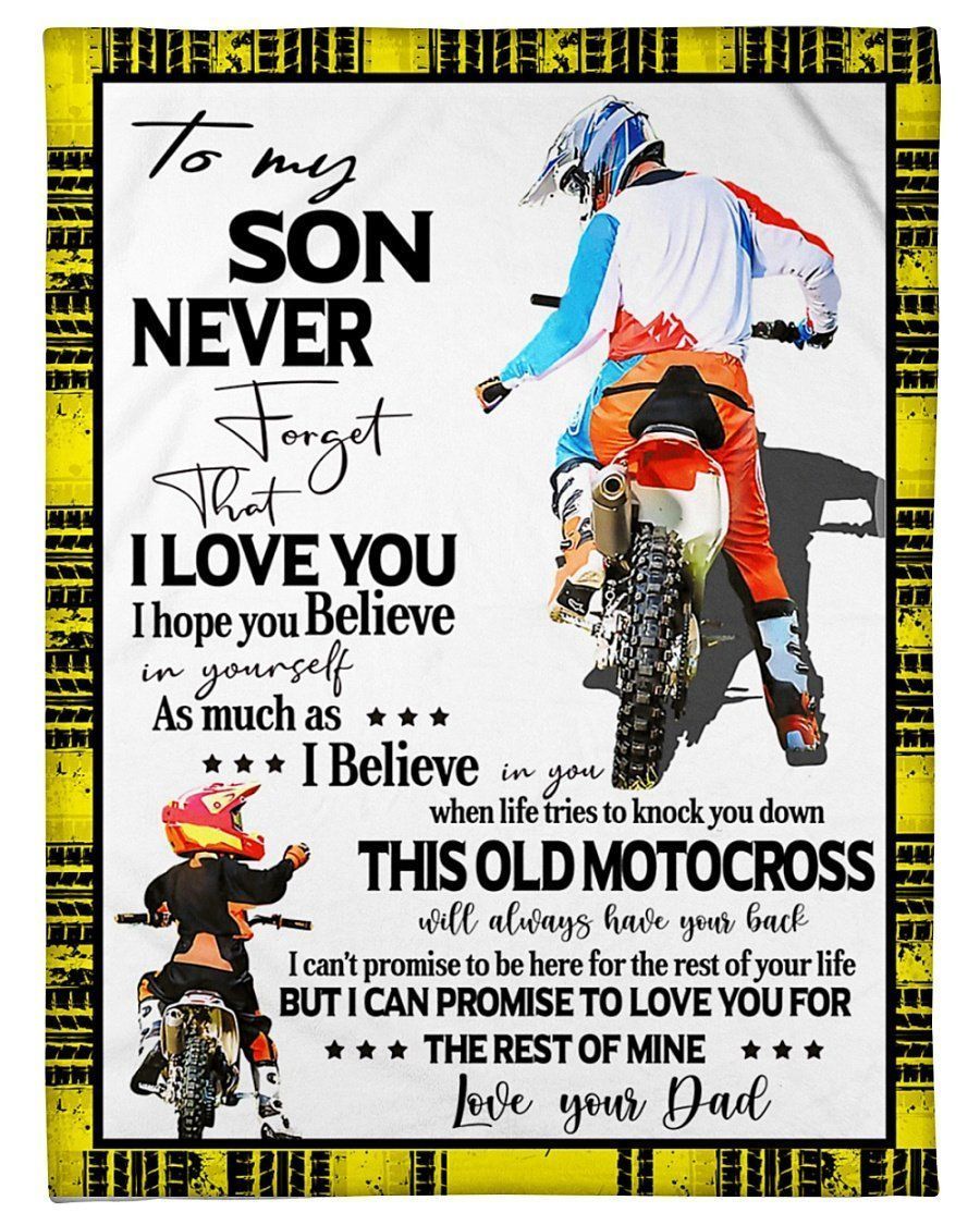 To My Son Motocross Fleece Blanket Fleece Blanket